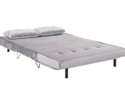 Best Sofa rozkładana dla 2 osób VESTFOLD Welur Szary Sofy Z Funkcją Spania|Wszystkie Sofy