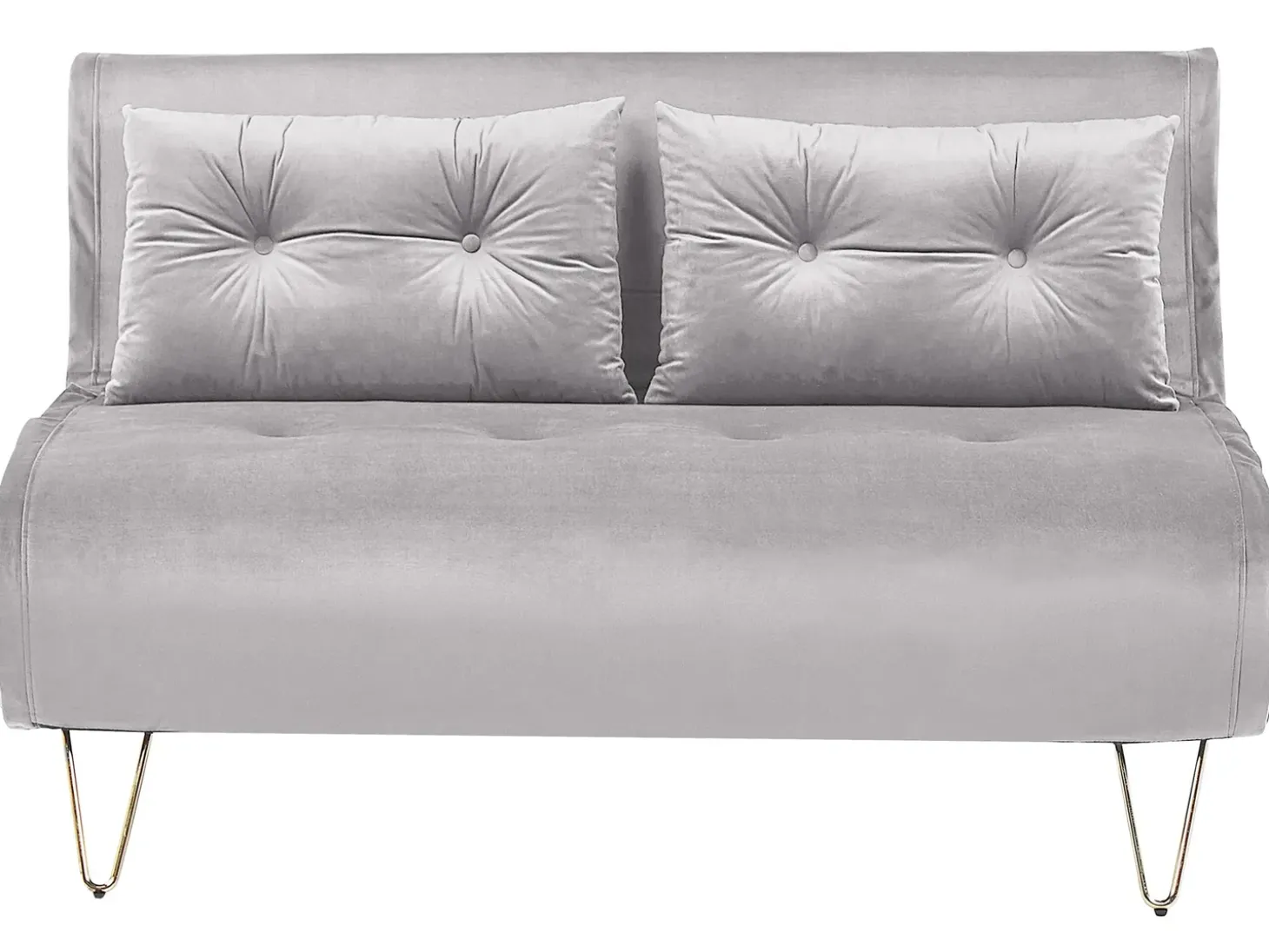 Best Sofa rozkładana dla 2 osób VESTFOLD Welur Szary Sofy Z Funkcją Spania|Wszystkie Sofy