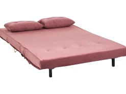 Outlet Sofa rozkładana dla 2 osób VESTFOLD Welur Różowy Sofy Z Funkcją Spania|Wszystkie Sofy