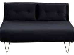 Sale Sofa rozkładana dla 2 osób VESTFOLD Welur Czarny Sofy Z Funkcją Spania|Wszystkie Sofy