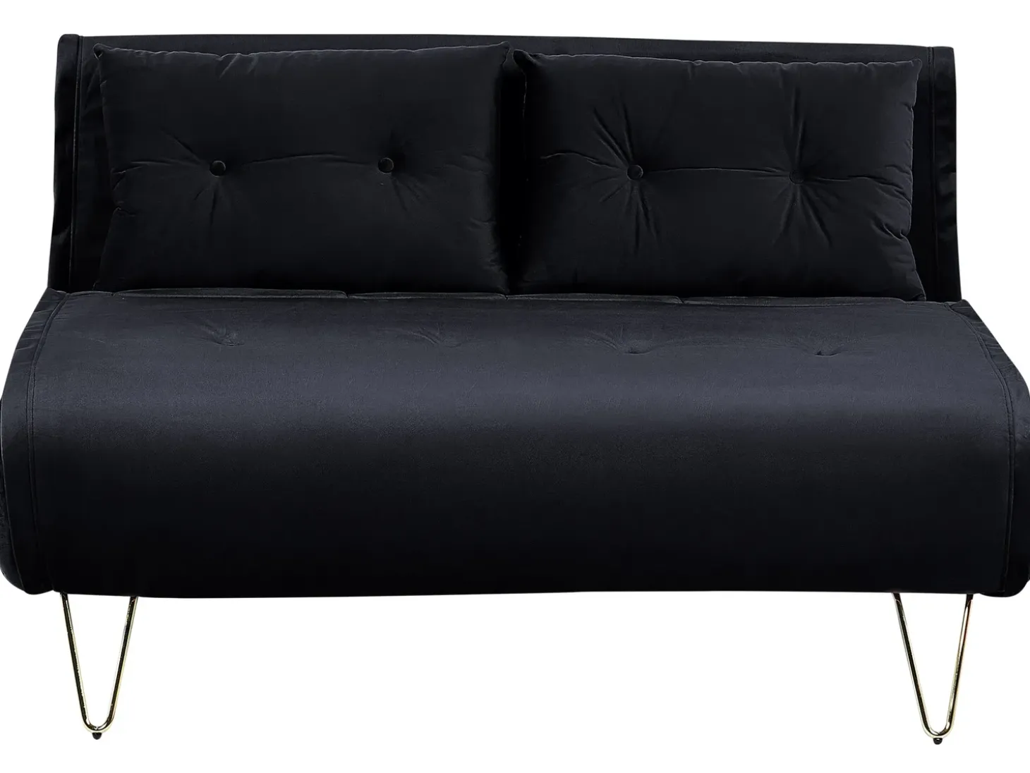 Sale Sofa rozkładana dla 2 osób VESTFOLD Welur Czarny Sofy Z Funkcją Spania|Wszystkie Sofy