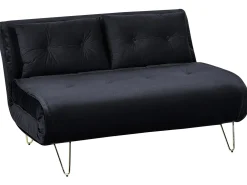 Sale Sofa rozkładana dla 2 osób VESTFOLD Welur Czarny Sofy Z Funkcją Spania|Wszystkie Sofy
