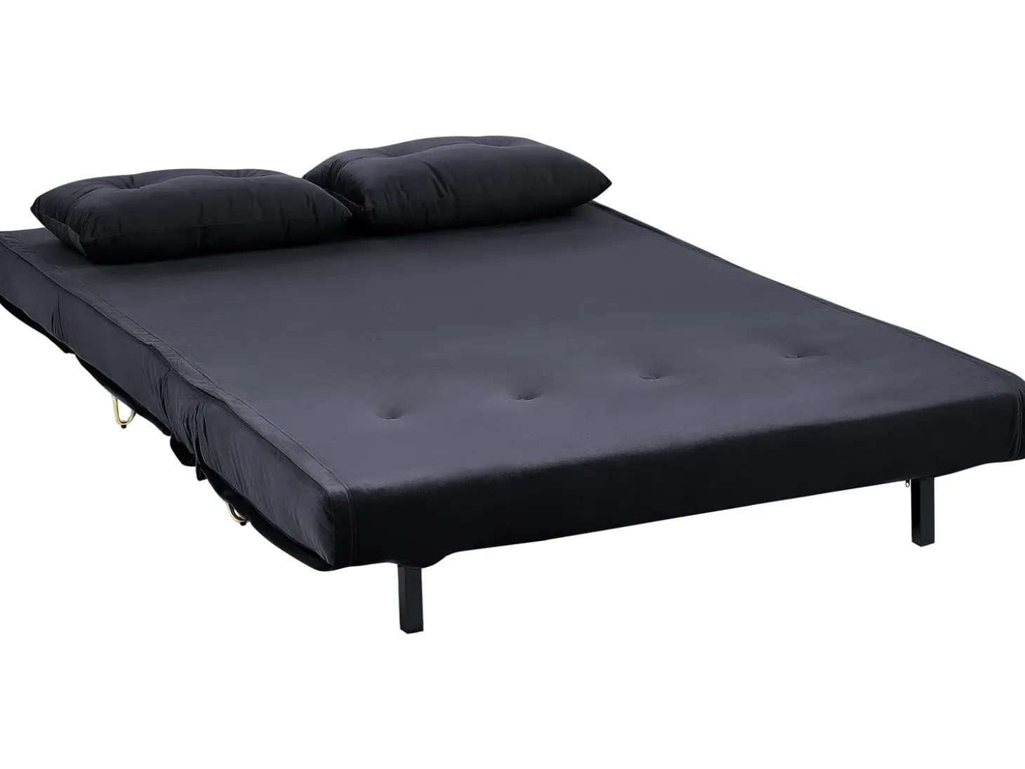 Sale Sofa rozkładana dla 2 osób VESTFOLD Welur Czarny Sofy Z Funkcją Spania|Wszystkie Sofy