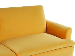 Sofa rozkładana dla 3 osób VETTRE Welur Żółty Sofy Z Funkcją Spania|Wszystkie Sofy