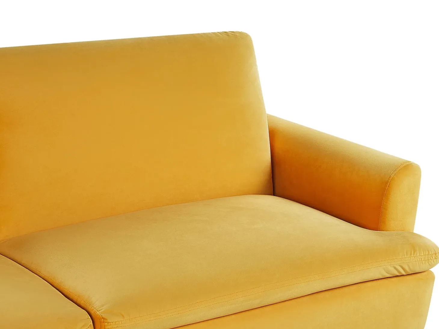 Sofa rozkładana dla 3 osób VETTRE Welur Żółty Sofy Z Funkcją Spania|Wszystkie Sofy