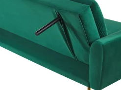 Outlet Sofa rozkładana dla 3 osób VETTRE Welur Ciemnozielony Sofy Z Funkcją Spania|Wszystkie Sofy