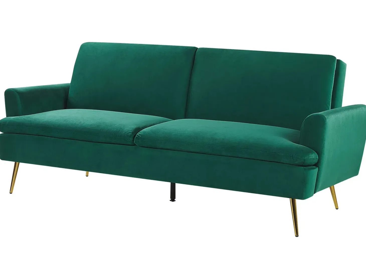 Outlet Sofa rozkładana dla 3 osób VETTRE Welur Ciemnozielony Sofy Z Funkcją Spania|Wszystkie Sofy