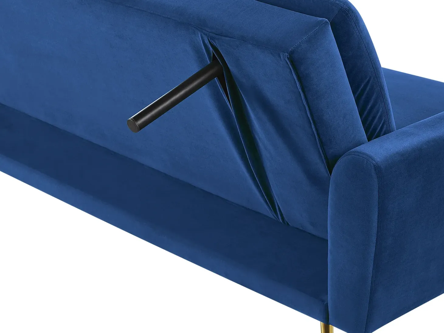 Clearance Sofa rozkładana dla 3 osób VETTRE Welur Granatowy Sofy Z Funkcją Spania|Wszystkie Sofy