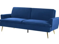 Clearance Sofa rozkładana dla 3 osób VETTRE Welur Granatowy Sofy Z Funkcją Spania|Wszystkie Sofy