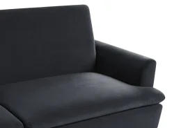 Clearance Sofa rozkładana dla 3 osób VETTRE Welur Czarny Sofy Z Funkcją Spania|Wszystkie Sofy
