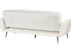 Discount Sofa rozkładana dla 3 osób VETTRE Welur Złamana biel Sofy Z Funkcją Spania|Wszystkie Sofy