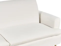 Discount Sofa rozkładana dla 3 osób VETTRE Welur Złamana biel Sofy Z Funkcją Spania|Wszystkie Sofy