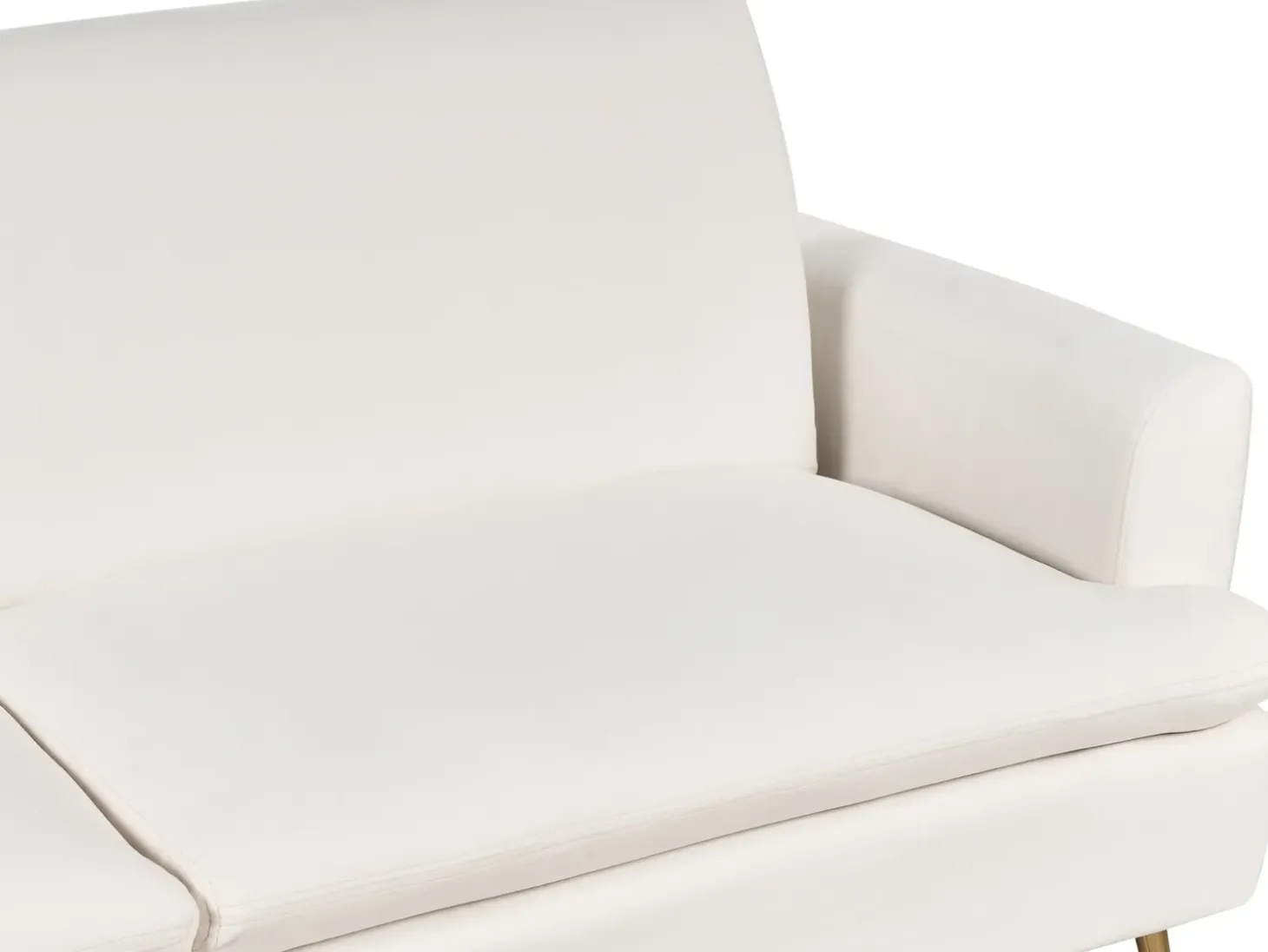 Discount Sofa rozkładana dla 3 osób VETTRE Welur Złamana biel Sofy Z Funkcją Spania|Wszystkie Sofy