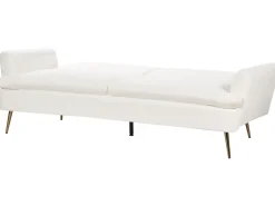Discount Sofa rozkładana dla 3 osób VETTRE Welur Złamana biel Sofy Z Funkcją Spania|Wszystkie Sofy
