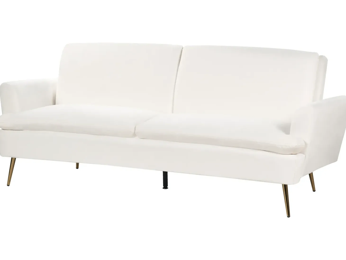 Discount Sofa rozkładana dla 3 osób VETTRE Welur Złamana biel Sofy Z Funkcją Spania|Wszystkie Sofy