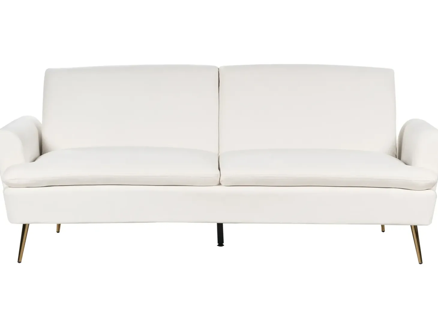 Discount Sofa rozkładana dla 3 osób VETTRE Welur Złamana biel Sofy Z Funkcją Spania|Wszystkie Sofy