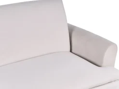 New Sofa rozkładana dla 3 osób VETTRE Welur Jasnobeżowy Sofy Z Funkcją Spania|Wszystkie Sofy