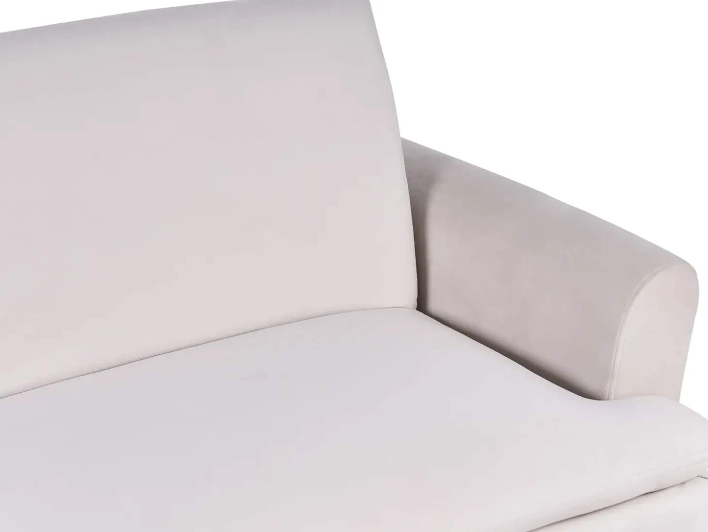 New Sofa rozkładana dla 3 osób VETTRE Welur Jasnobeżowy Sofy Z Funkcją Spania|Wszystkie Sofy