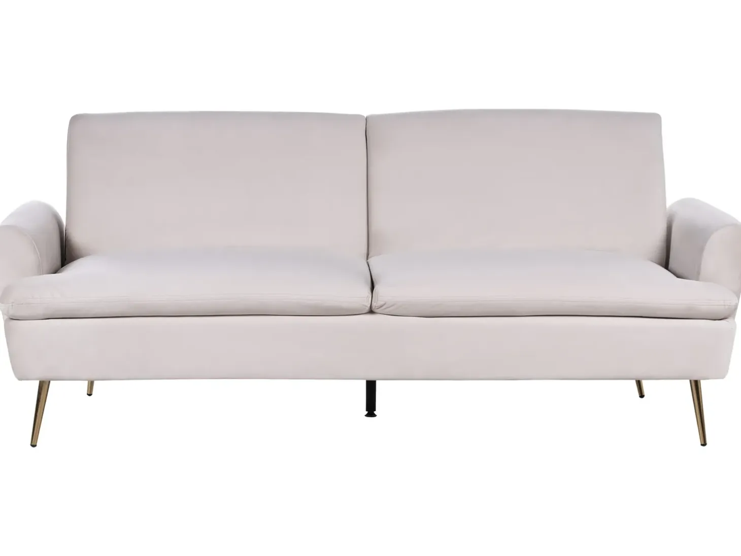 New Sofa rozkładana dla 3 osób VETTRE Welur Jasnobeżowy Sofy Z Funkcją Spania|Wszystkie Sofy