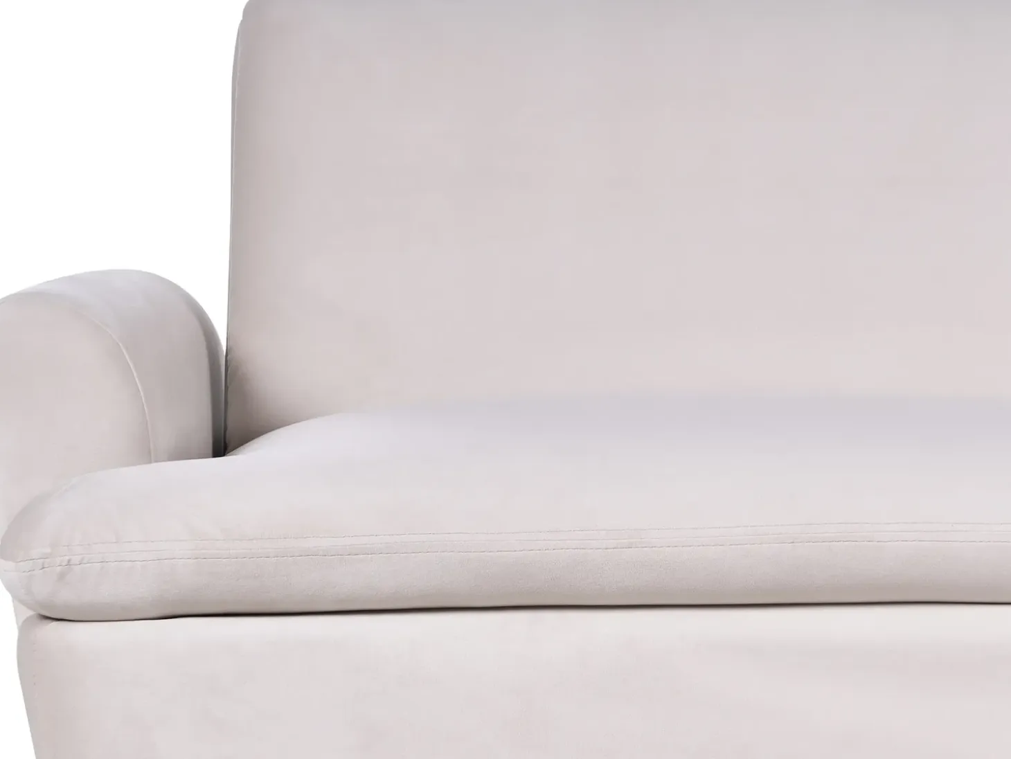 New Sofa rozkładana dla 3 osób VETTRE Welur Jasnobeżowy Sofy Z Funkcją Spania|Wszystkie Sofy