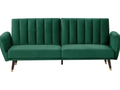 Discount Sofa rozkładana dla 3 osób VIMMERBY Welur Szmaragdowy Sofy Z Funkcją Spania|Wszystkie Sofy