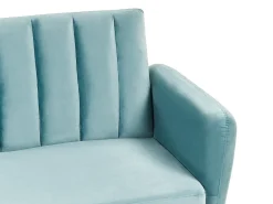 Sofa rozkładana dla 3 osób VIMMERBY Welur Błękitny Sofy Z Funkcją Spania|Wszystkie Sofy