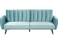 Sofa rozkładana dla 3 osób VIMMERBY Welur Błękitny Sofy Z Funkcją Spania|Wszystkie Sofy