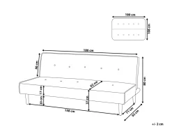 Sofa rozkładana dla 3 osób VISBY Jasnoszary
