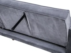 New Sofa rozkładana dla 3 osób VISNES Welur Szary Sofy Z Funkcją Spania|Wszystkie Sofy