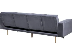 New Sofa rozkładana dla 3 osób VISNES Welur Szary Sofy Z Funkcją Spania|Wszystkie Sofy