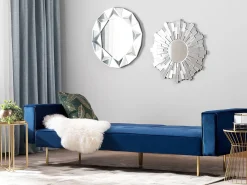 Best Sofa rozkładana dla 3 osób VISNES Welur Granatowy Sofy Z Funkcją Spania|Wszystkie Sofy