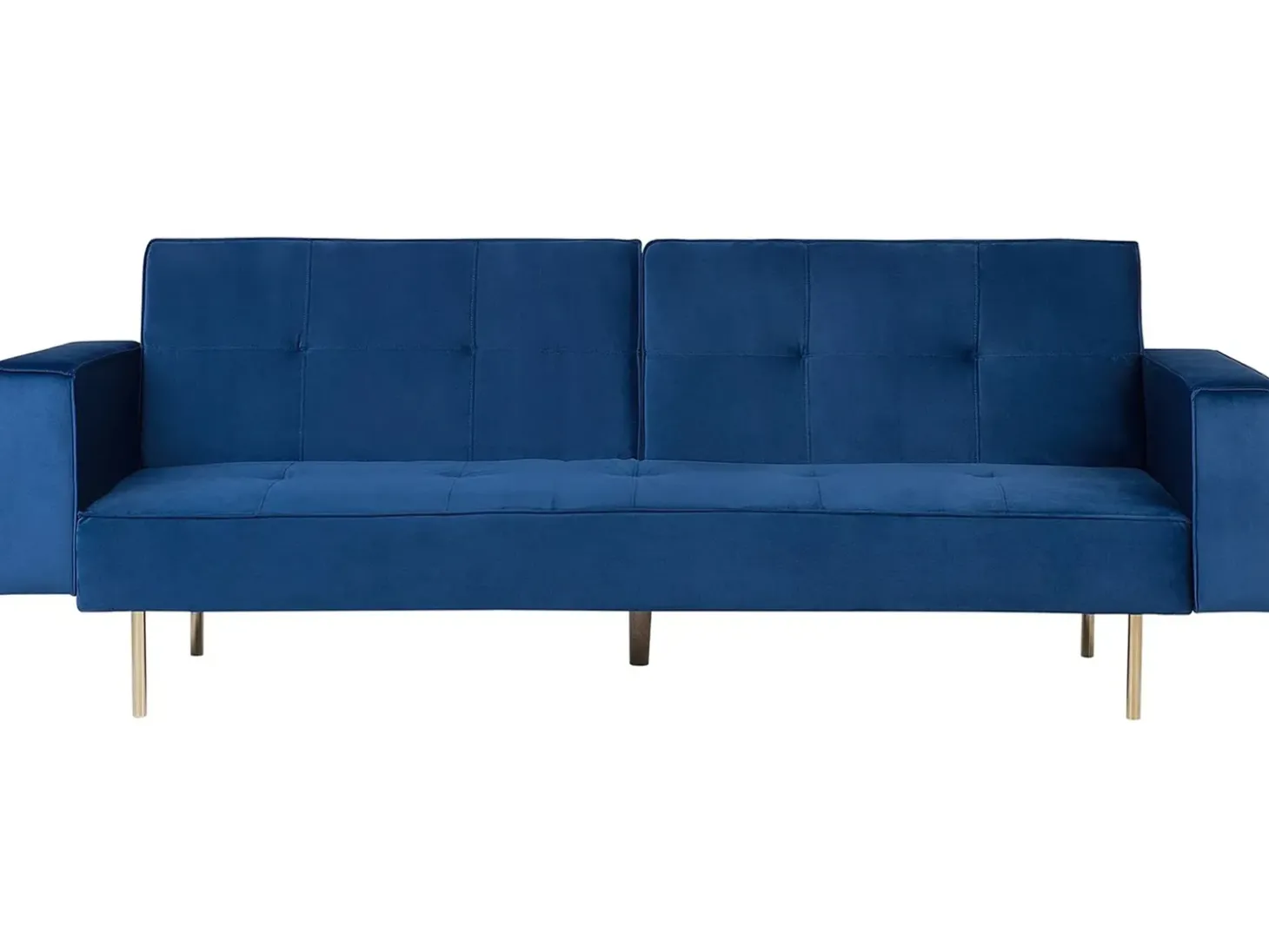 Best Sofa rozkładana dla 3 osób VISNES Welur Granatowy Sofy Z Funkcją Spania|Wszystkie Sofy