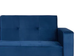 Best Sofa rozkładana dla 3 osób VISNES Welur Granatowy Sofy Z Funkcją Spania|Wszystkie Sofy