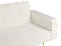 Clearance Sofa rozkładana dla 3 osób VISNES Welur Złamana biel Sofy Z Funkcją Spania|Wszystkie Sofy