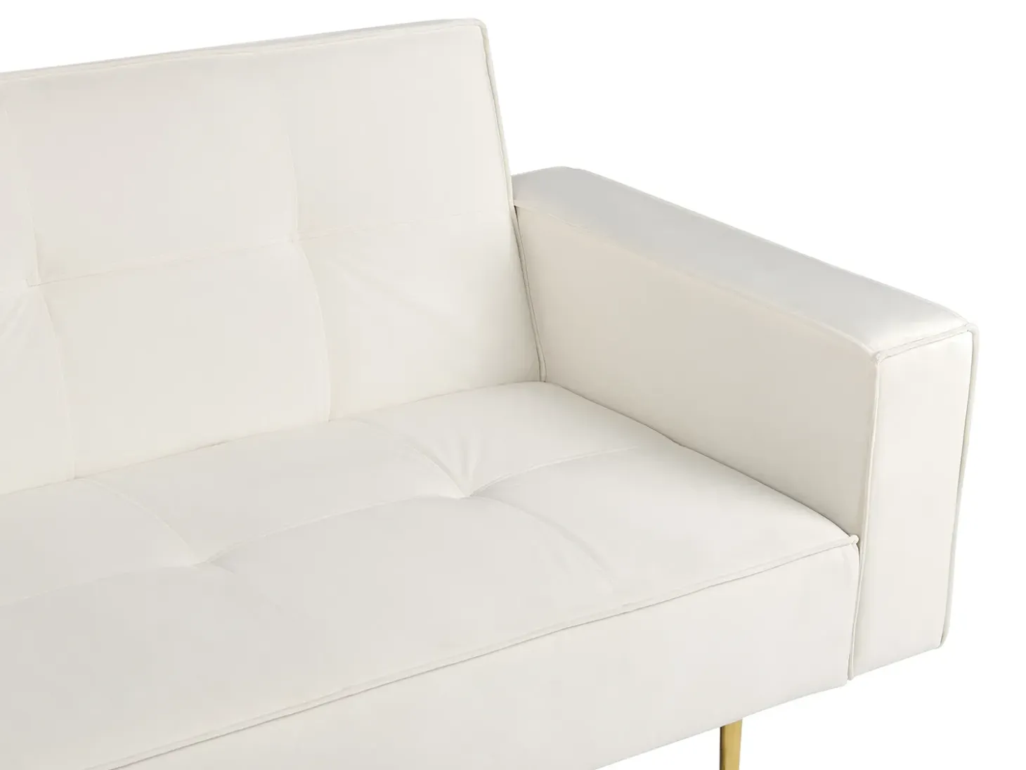 Clearance Sofa rozkładana dla 3 osób VISNES Welur Złamana biel Sofy Z Funkcją Spania|Wszystkie Sofy
