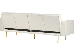 Clearance Sofa rozkładana dla 3 osób VISNES Welur Złamana biel Sofy Z Funkcją Spania|Wszystkie Sofy