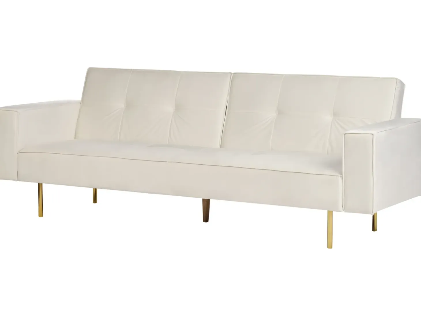 Clearance Sofa rozkładana dla 3 osób VISNES Welur Złamana biel Sofy Z Funkcją Spania|Wszystkie Sofy