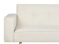 Clearance Sofa rozkładana dla 3 osób VISNES Welur Złamana biel Sofy Z Funkcją Spania|Wszystkie Sofy