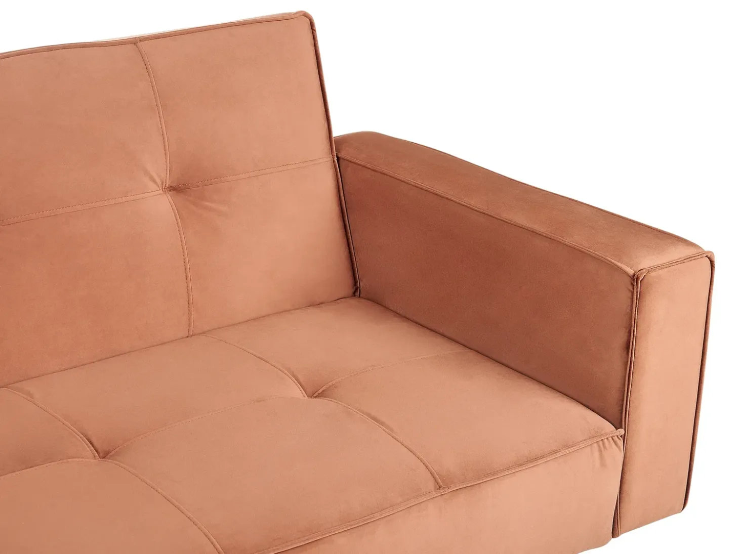 Hot Sofa rozkładana dla 3 osób VISNES Welur Złoty brąz Sofy Z Funkcją Spania|Wszystkie Sofy
