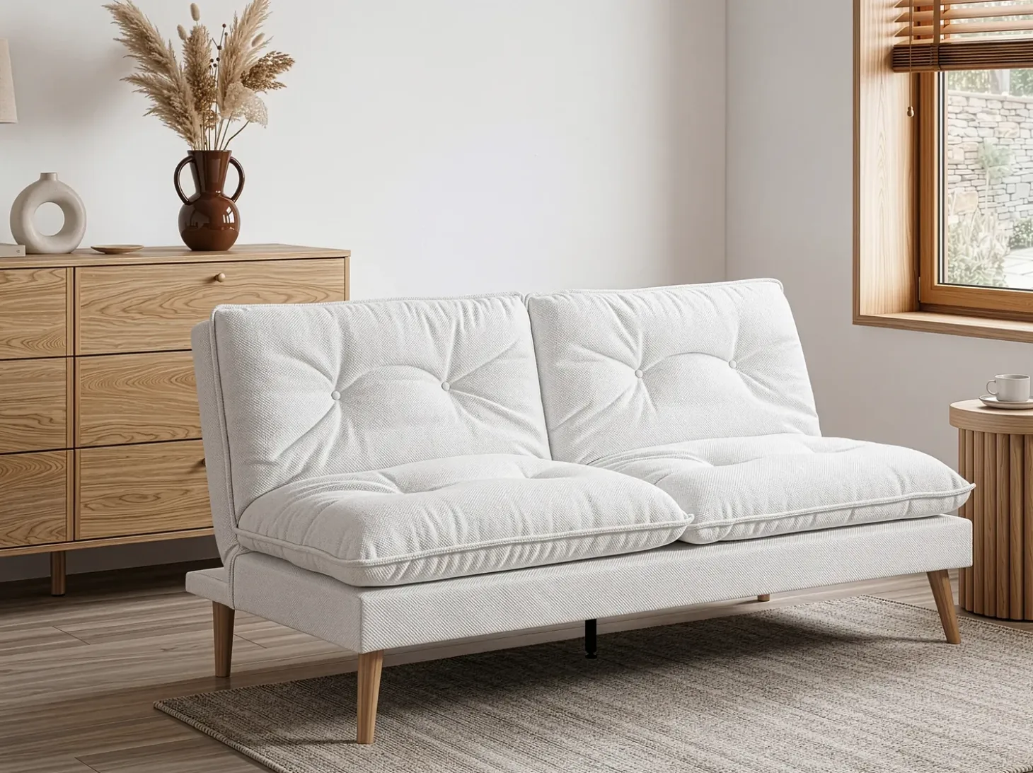Sale Sofa rozkładana dla 3 osób YILA Biały Sofy Z Funkcją Spania|Wszystkie Sofy
