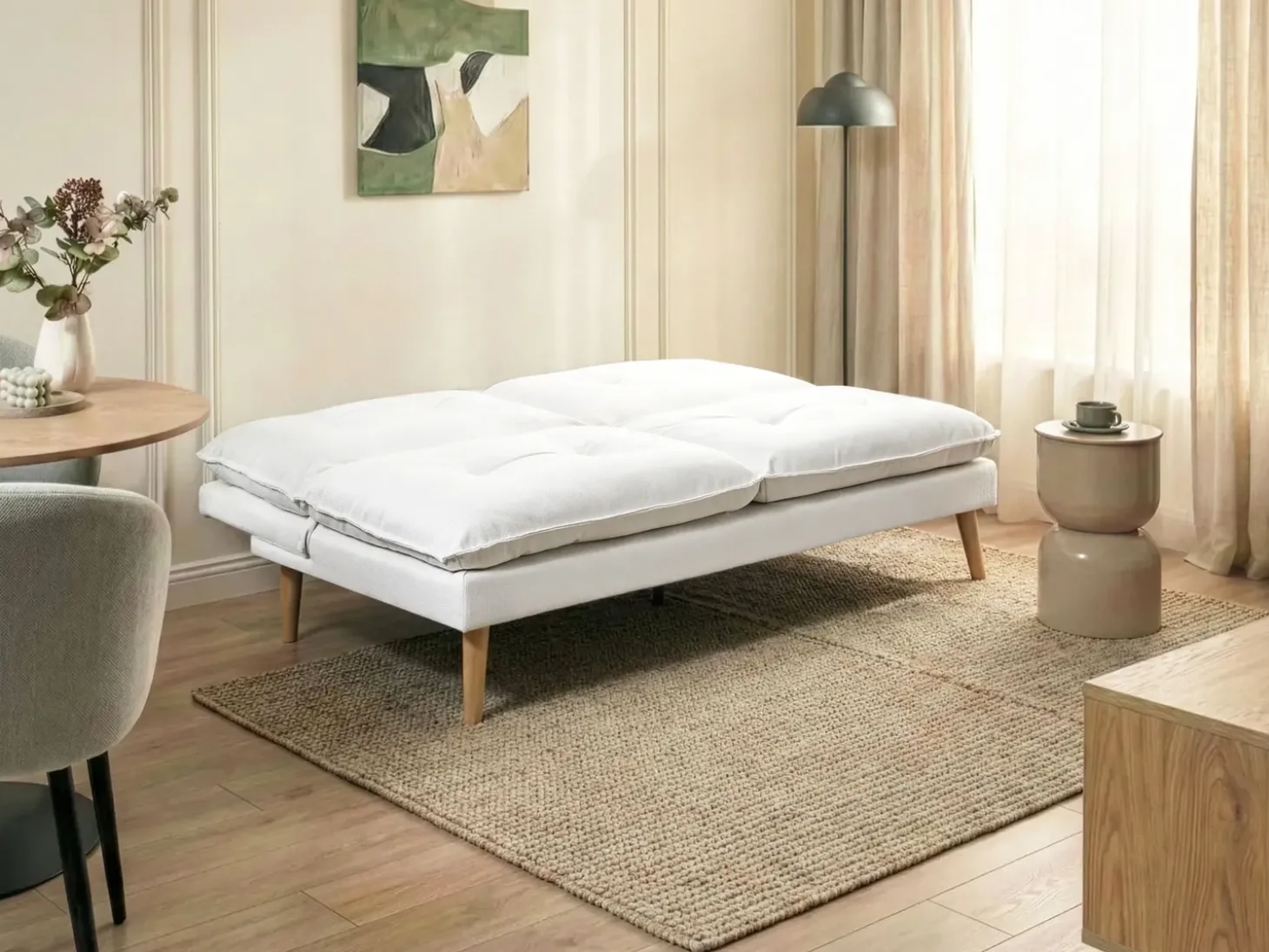 Sale Sofa rozkładana dla 3 osób YILA Biały Sofy Z Funkcją Spania|Wszystkie Sofy