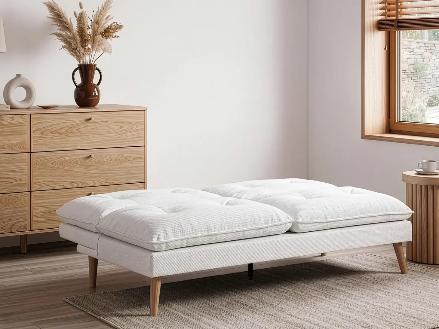 Sale Sofa rozkładana dla 3 osób YILA Biały Sofy Z Funkcją Spania|Wszystkie Sofy