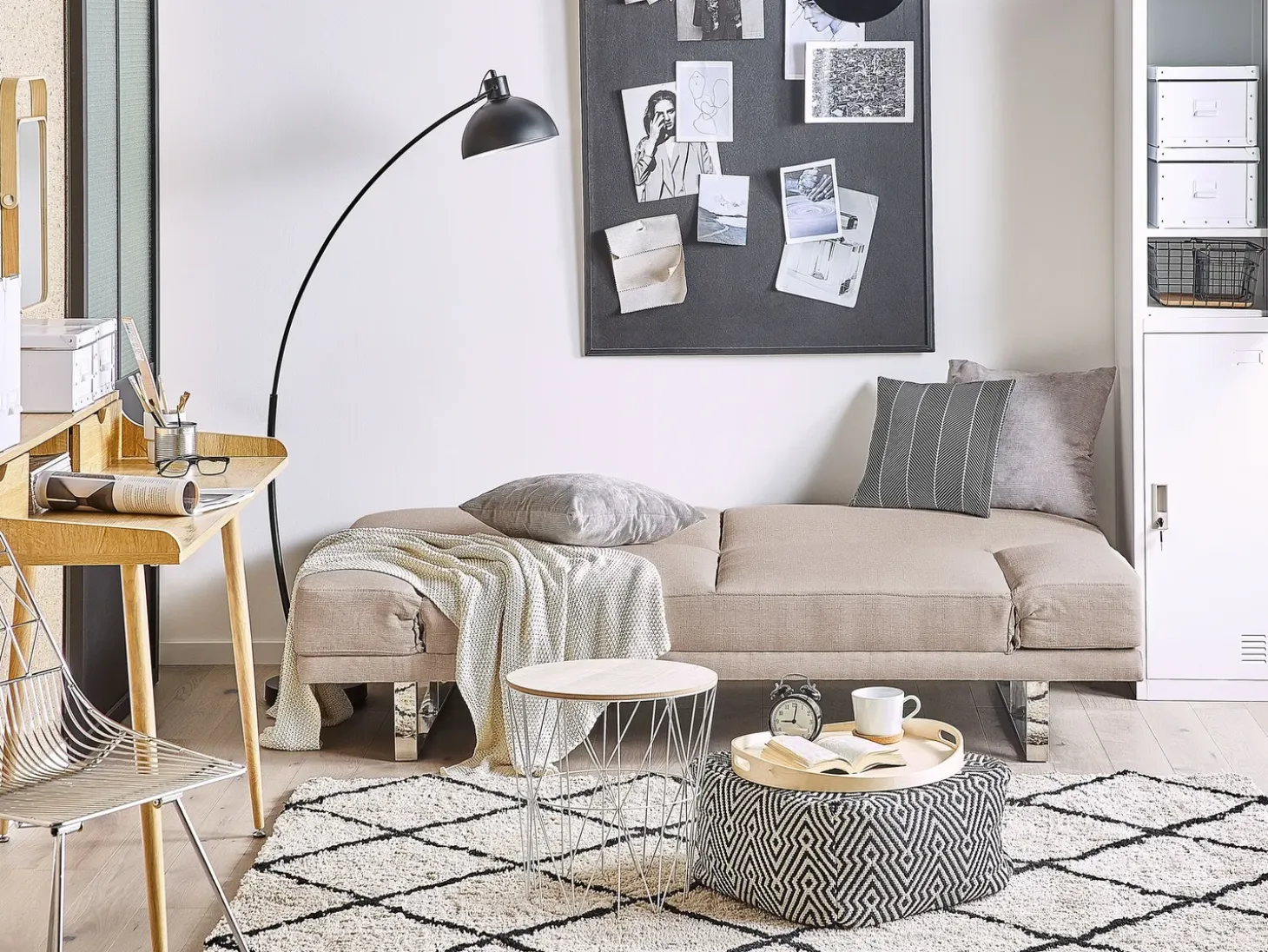Sofa rozkładana dla 2 osób YORK Beżowy