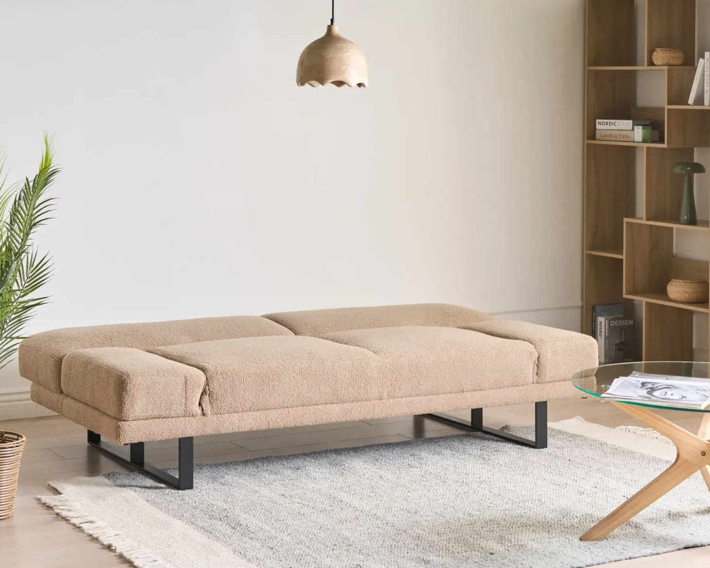 Online Sofa rozkładana dla 2 osób YORK Boucle Piaskowy Sofy Z Funkcją Spania|Wszystkie Sofy