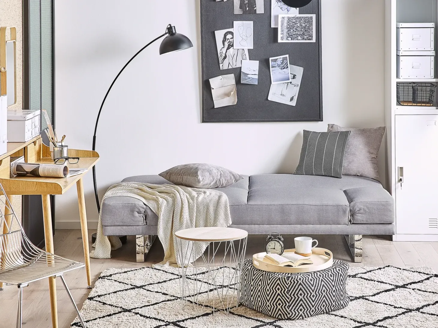 Sofa rozkładana dla 2 osób YORK Jasnoszary
