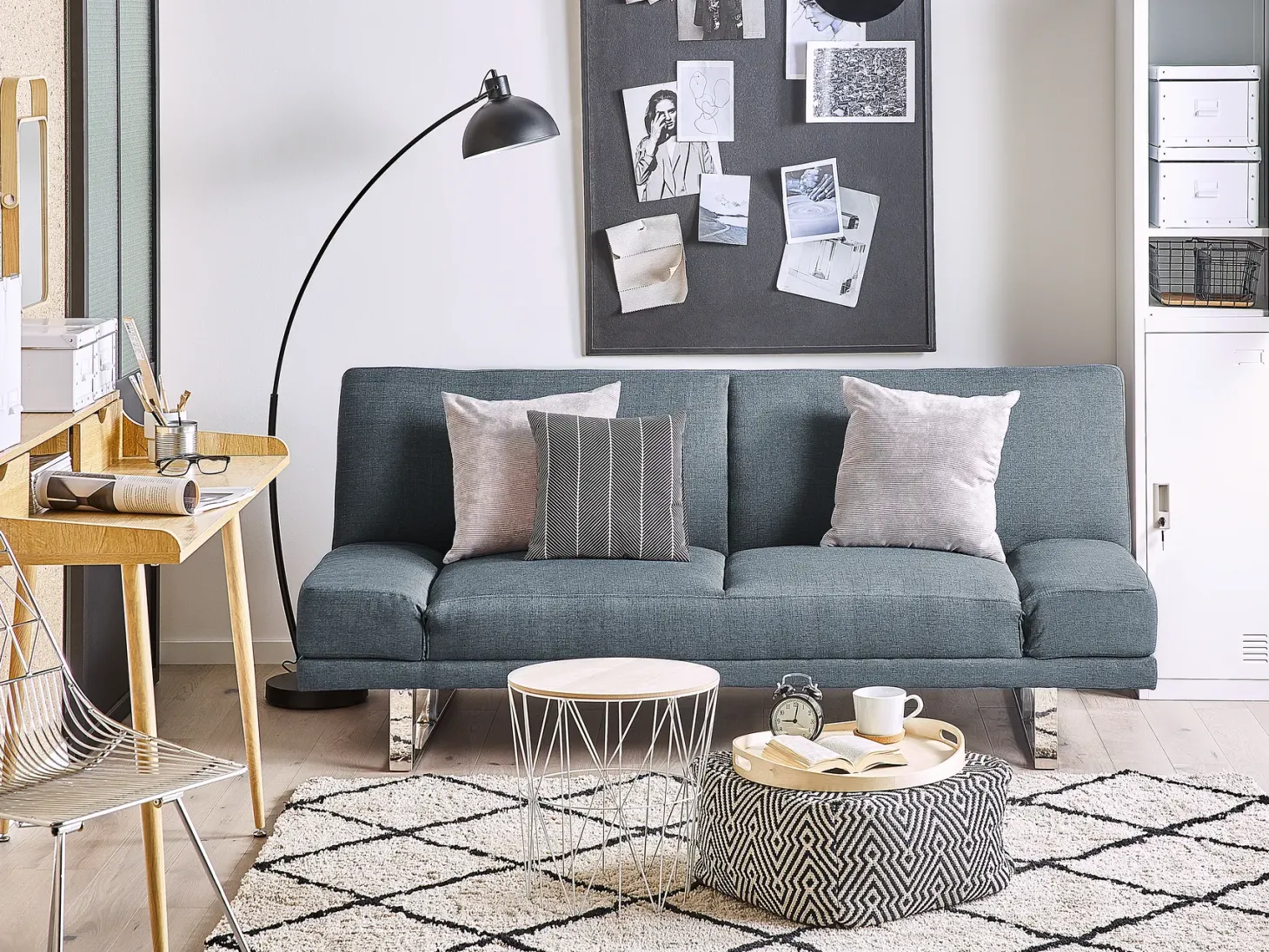 Sofa rozkładana dla 2 osób YORK Niebieski
