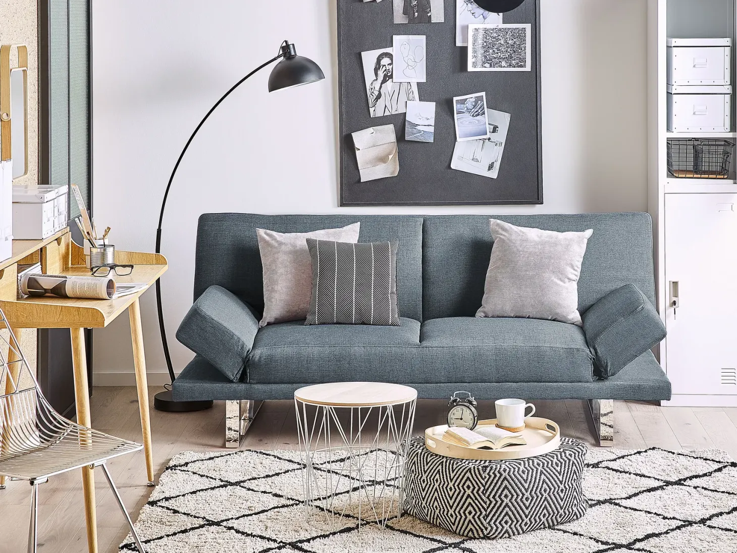 Sofa rozkładana dla 2 osób YORK Niebieski