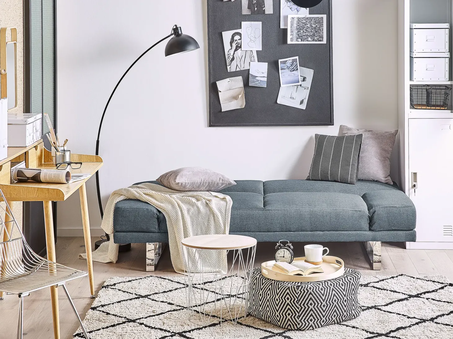 Sofa rozkładana dla 2 osób YORK Niebieski