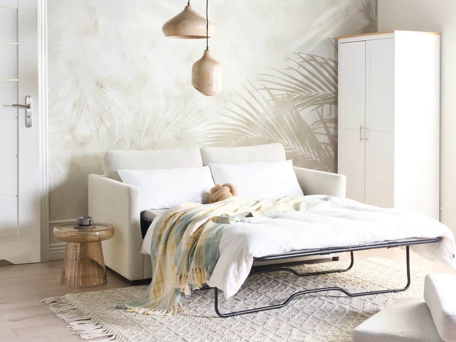 Outlet Sofa rozkładana INKOO Złamana biel Sofy Z Funkcją Spania|Wszystkie Sofy