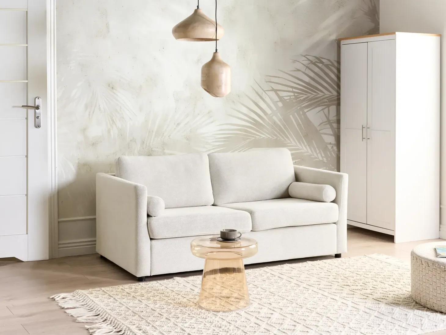 Outlet Sofa rozkładana INKOO Złamana biel Sofy Z Funkcją Spania|Wszystkie Sofy